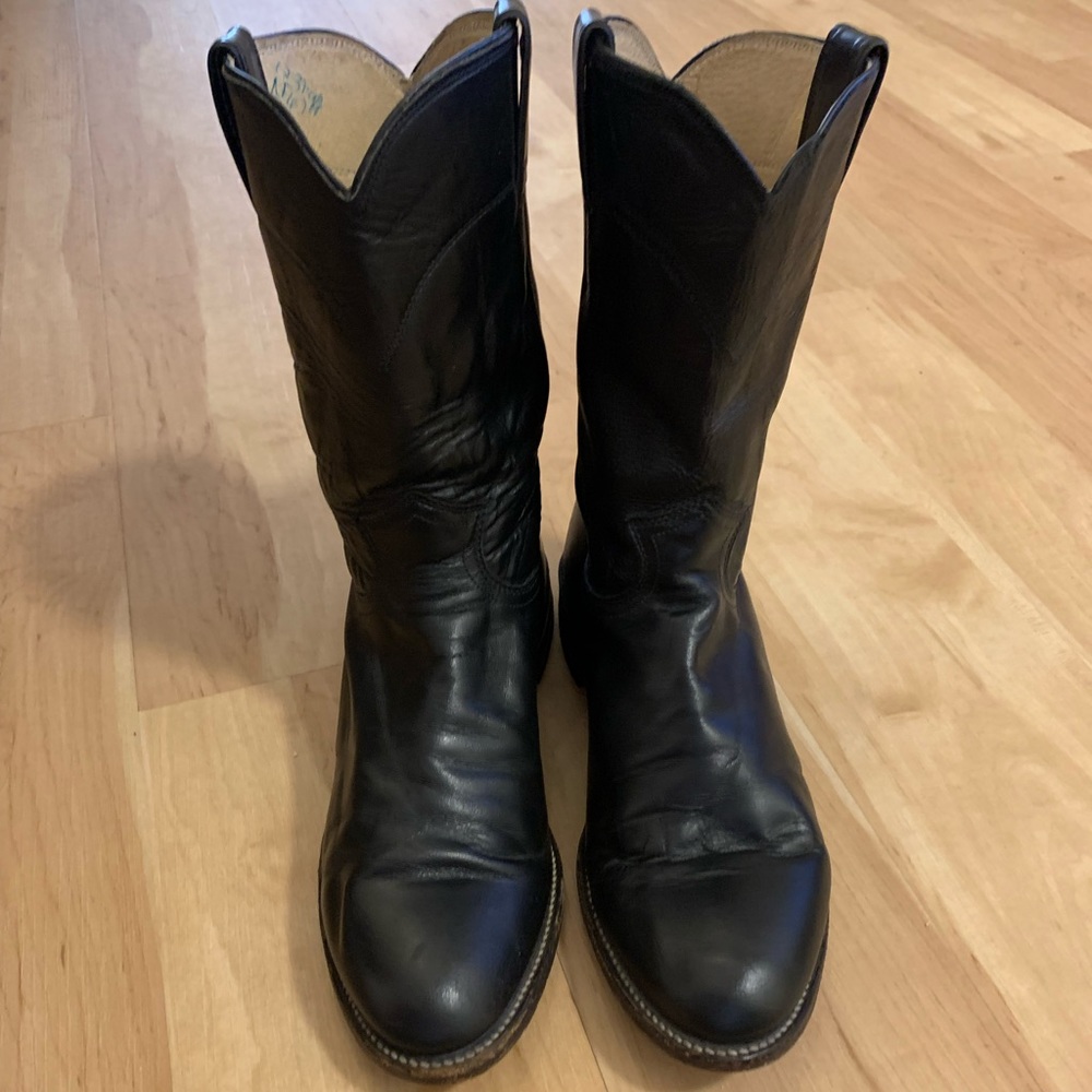 Justin Roper Black Cowboy Boots - Men’s size 8 D